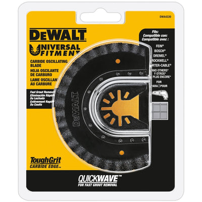 DeWalt Universal Fitment Carbide Grit Fast Cut Semi-Circle Oscillating Grout Removal Blade