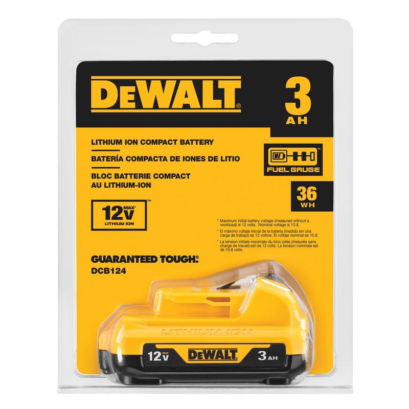 DeWalt 12V MAX DCB124 3 Ah Lithium-Ion Compact Battery