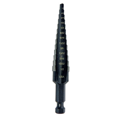 Irwin Unibit 1/8 to 1/2 in. High Speed Steel Step Drill Bit Square Shank