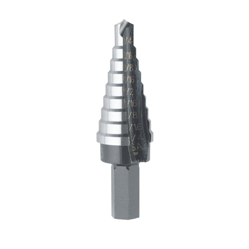 Irwin Unibit 1/4 to 3/4 in. X 6 in. L High Speed Steel Step Drill Bit Square Shank