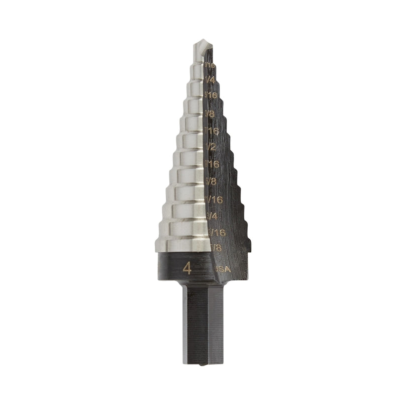 Irwin Unibit 3/16 to 7/8 in. X 6 in. L High Speed Steel Step Drill Bit Square Shank