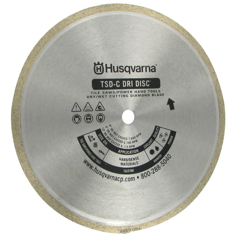 Husqvarna Tacti-Cut Dri Disc 10 in. D X 5/8 in. Diamond Continuous Rim Diamond Saw Blade
