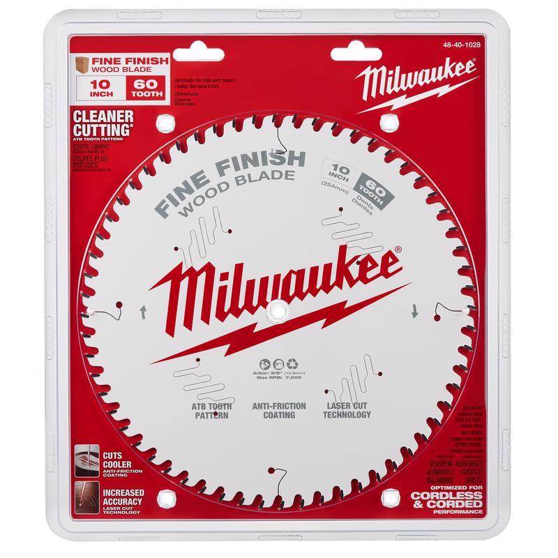 Milwaukee 10 in. D X 5/8 in. Fine Finish Tungsten Carbide Circular Saw Blade 60 teeth