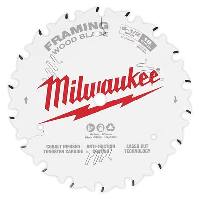 Milwaukee 5-1/2 in. D X 10 mm Tungsten Carbide Framing Blade 18 teeth
