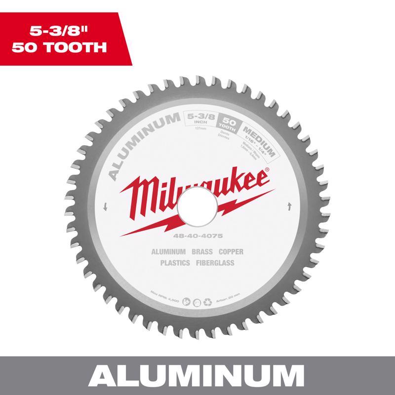 Milwaukee Metal Tech 5-3/8 in. D X 20 mm Non-Ferrous Tungsten Carbide Metal Blade 50 teeth