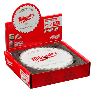 Milwaukee 7-1/4 in. D X 5/8 in. Tungsten Carbide Framing Blade 24 teeth