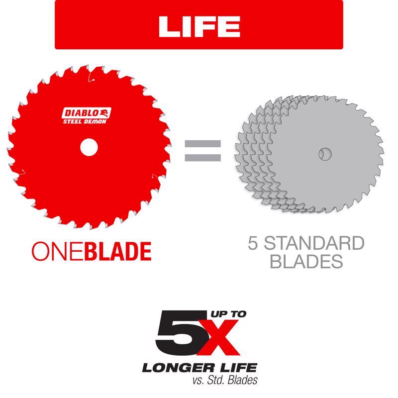 Diablo Steel Demon 5-3/8 in. D X 20 mm TiCo Hi-Density Carbide Metal Saw Blade 30 teeth