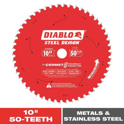 Diablo Steel Demon 10 in. D X 1 in. Cermet Metal Saw Blade 50 teeth