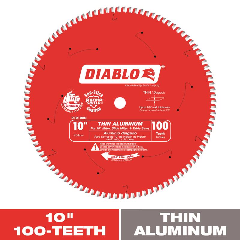 Diablo 10 in. D X 5/8 in. TiCo Hi-Density Carbide Circular Saw Blade 100 teeth
