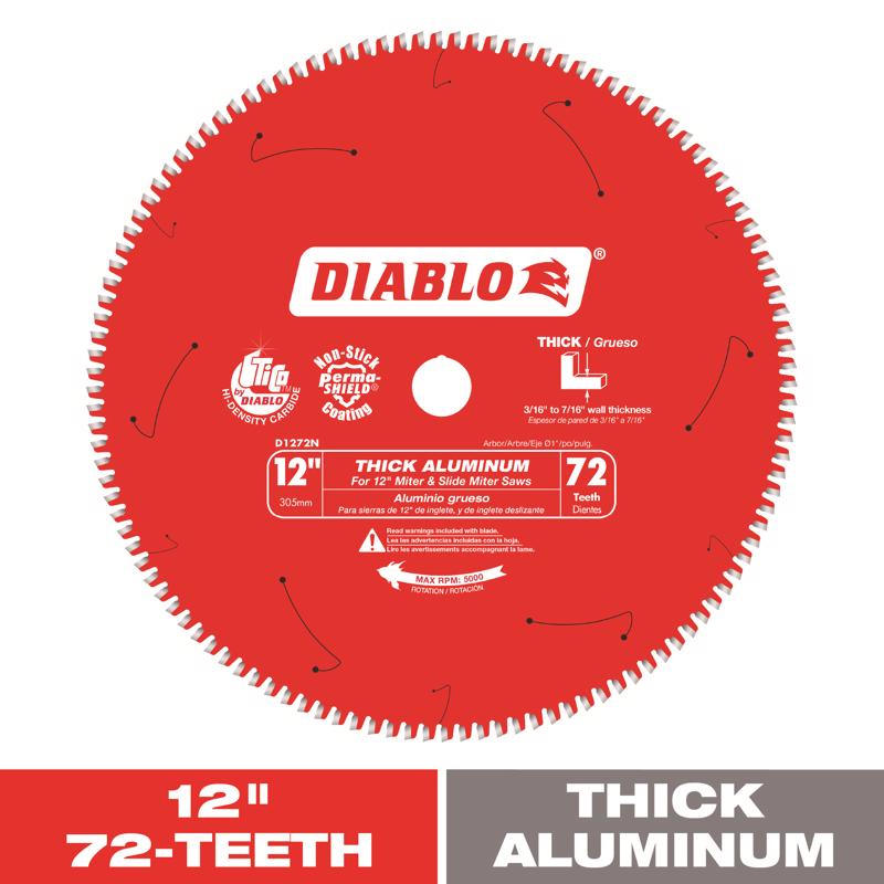 Diablo 12 in. D X 1 in. TiCo Hi-Density Carbide Circular Saw Blade 72 teeth