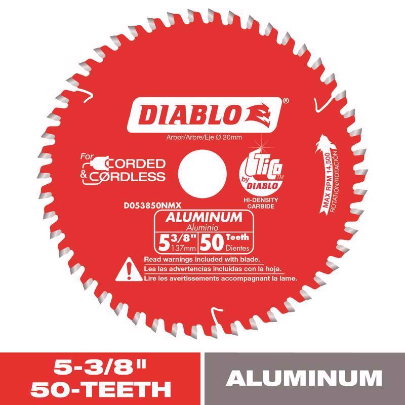 Diablo 5-3/8 in. D X 20 mm TiCo Hi-Density Carbide Circular Saw Blade 50 teeth