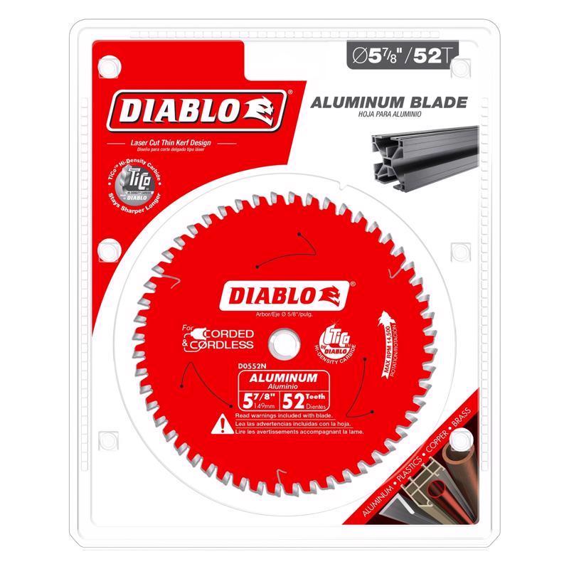 Diablo 5-7/8 in. D X 5/8 in. TiCo Hi-Density Carbide Circular Saw Blade 52 teeth