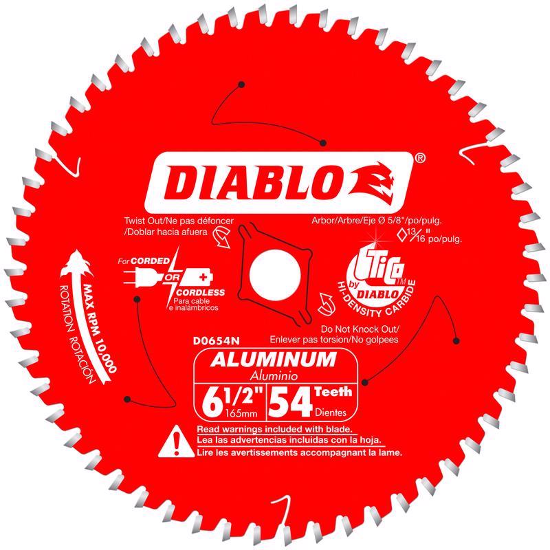 Diablo 6-1/2 in. D X 5/8 in. TiCo Hi-Density Carbide Circular Saw Blade 54 teeth