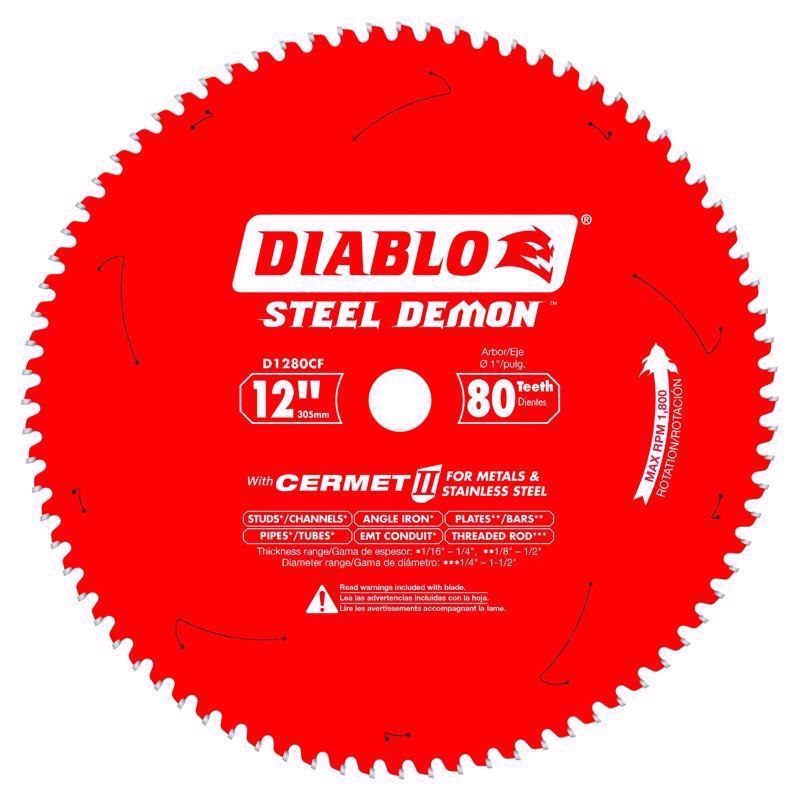 Diablo Steel Demon 12 in. D X 1 in. Cermet Cermet Metal Saw Blade 80 teeth
