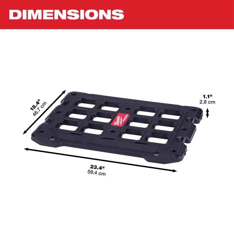 Milwaukee Packout Garage Organizer Mounting Plate Polypropylene Black