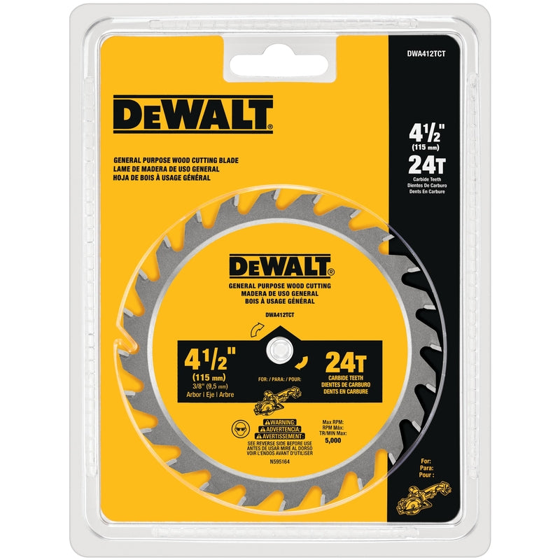 DeWalt 4-1/2 in. D X 3/8 in. Carbide Circular Saw Blade 24 teeth