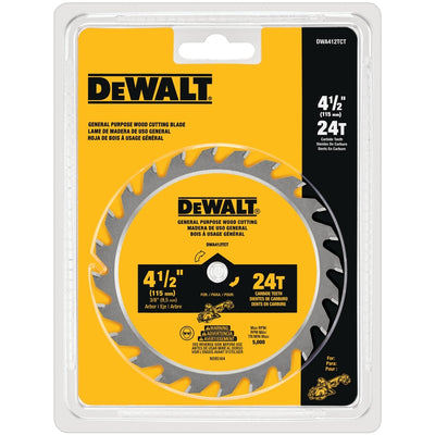 DeWalt 4-1/2 in. D X 3/8 in. Carbide Circular Saw Blade 24 teeth