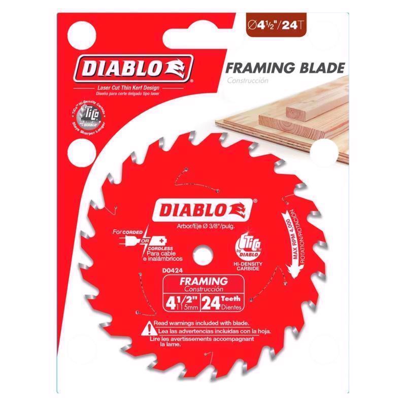 Diablo 4-1/2 in. D X 3/8 in. TiCo Hi-Density Carbide Framing Saw Blade 24 teeth