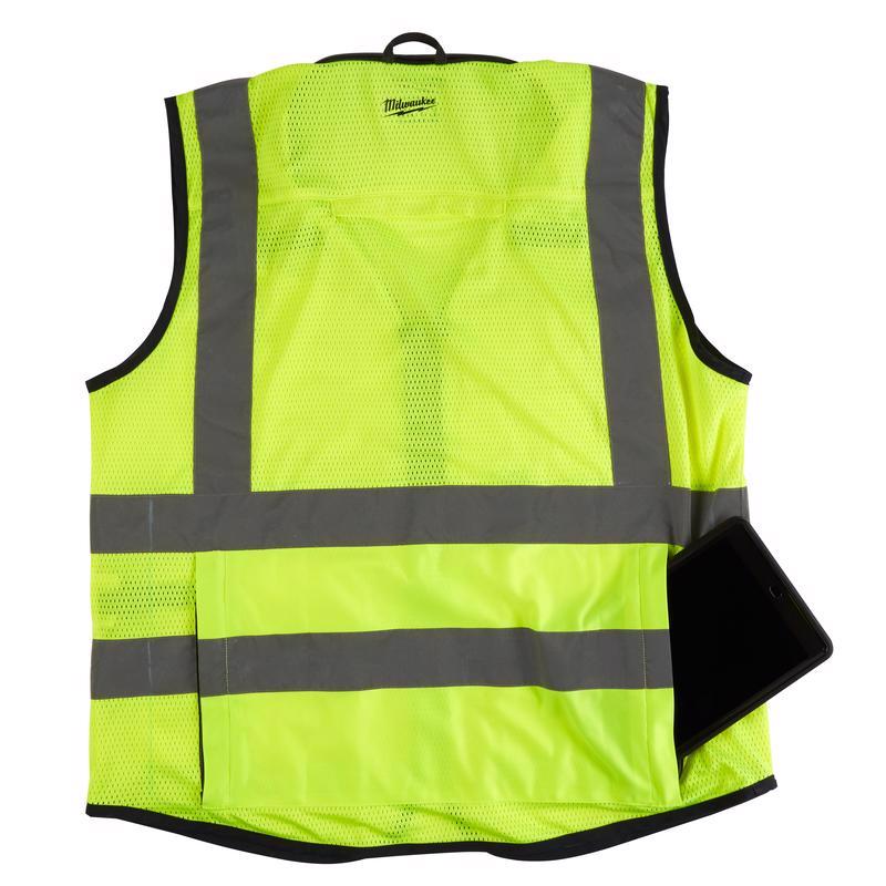 Milwaukee Class 2 with 15 Pockets Performance Safety Vest High Visibility Yellow S/M