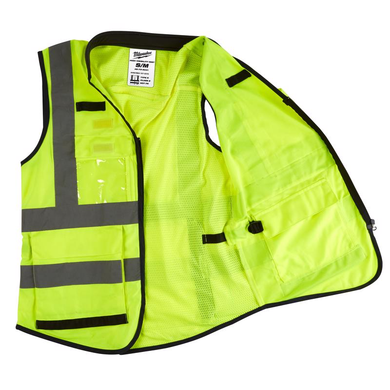 Milwaukee Class 2 with 15 Pockets Performance Safety Vest High Visibility Yellow L/XL