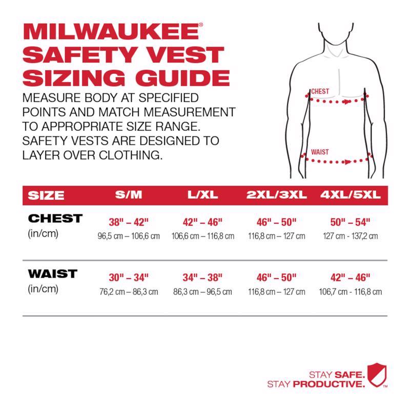 Milwaukee Class 2 with 10 Pockets Safety Vest High Visibility Yellow S/M