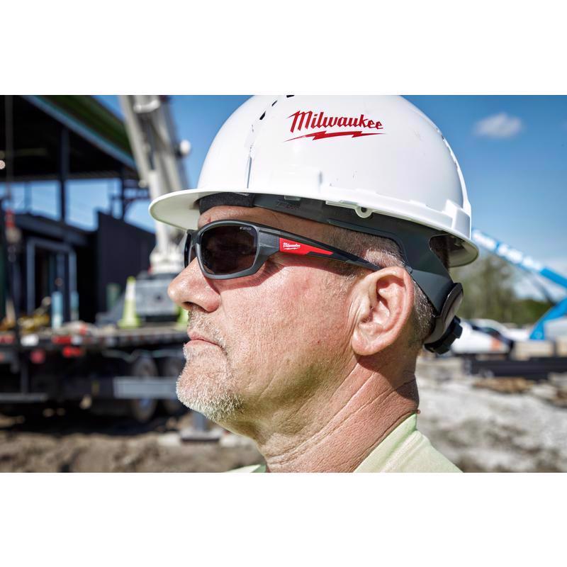 Milwaukee Anti-Fog Performance Safety Glasses Tinted Lens Black/Red Frame