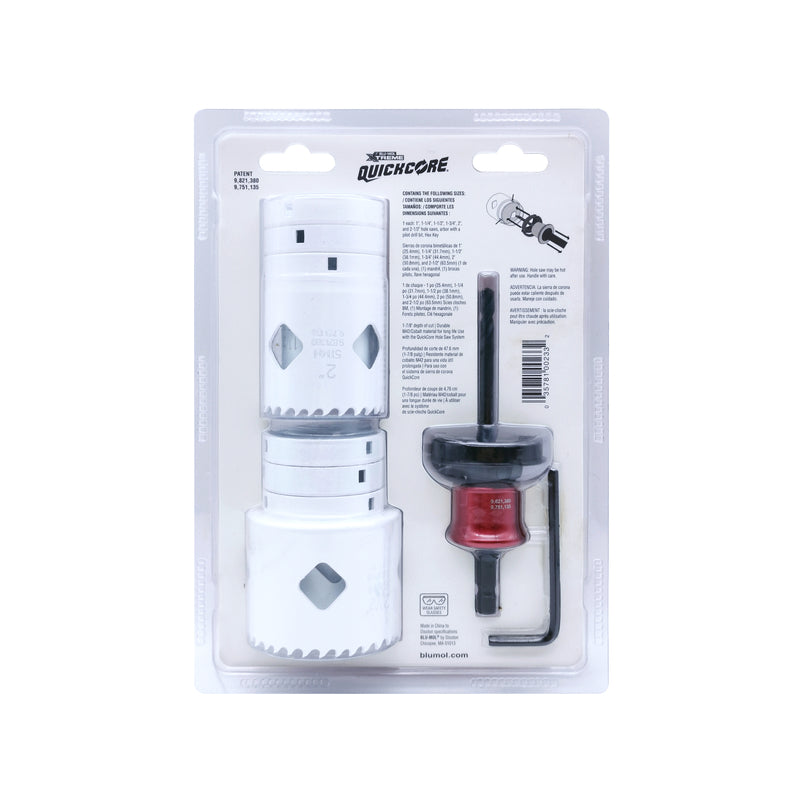 Blu-Mol Xtreme QuickCore Bi-Metal Hole Saw Set