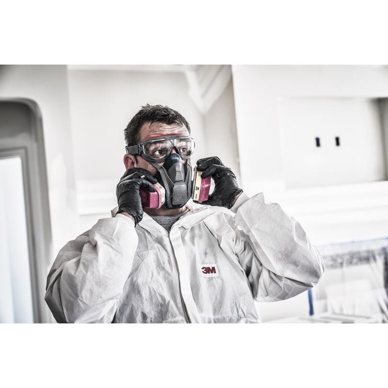 3M Scotchgard Anti-Fog Modern/Sleek Safety Goggles Clear Lens Gray/Red Frame