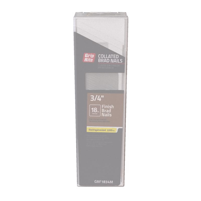 Grip-Rite 3/4 in. L X 18 Ga. Straight Strip Electro Galvanized Finish Nails 1000 pk
