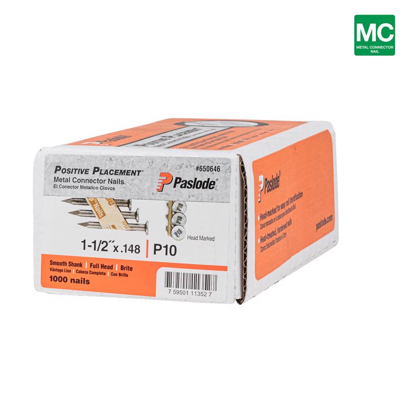Paslode Positive Placement 1-1/2 in. L Paper Strip Brite Metal Connector Nails 1000 pk