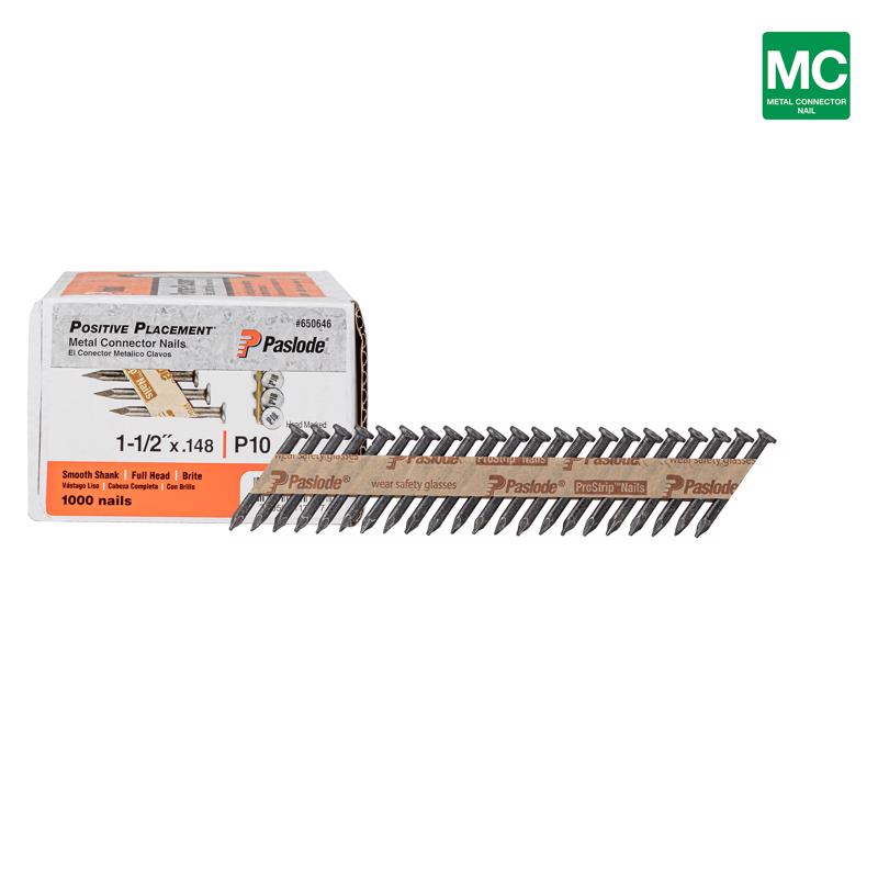Paslode Positive Placement 1-1/2 in. L Paper Strip Brite Metal Connector Nails 1000 pk