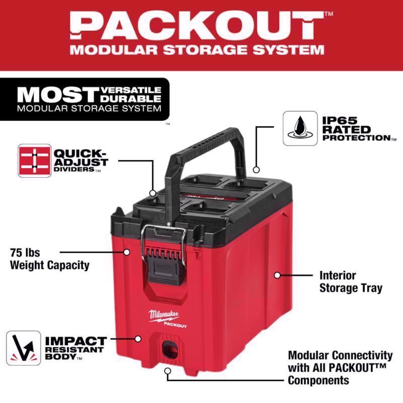 Milwaukee Packout 16.2 in. Compact Tool Box Black/Red