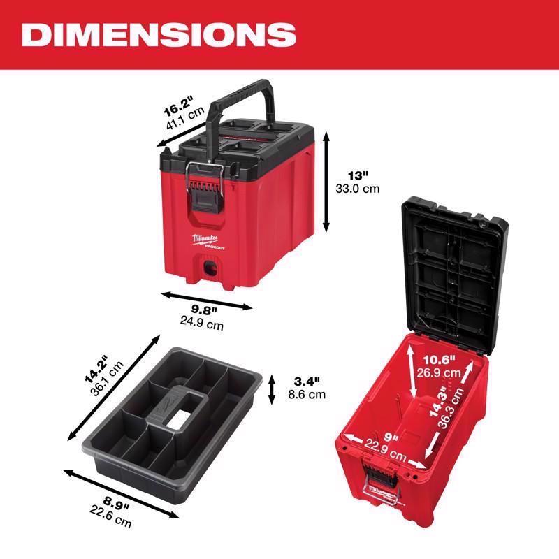 Milwaukee Packout 16.2 in. Compact Tool Box Black/Red