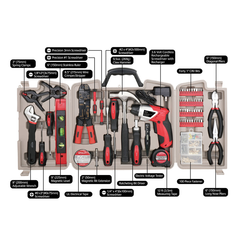 Apollo Tools Household Tool Kit 161 pc