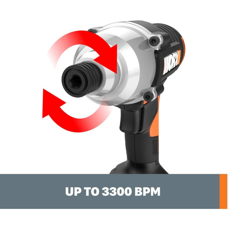Worx 20V 1/4 in. Cordless Brushed Impact Driver Kit (Battery & Charger)