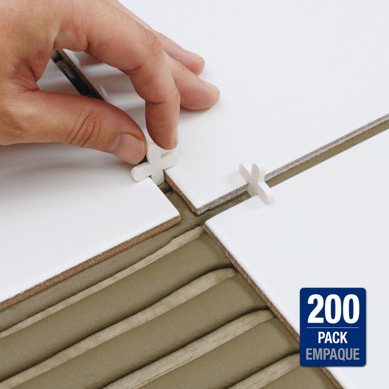 QEP .9 in. H X 0.9 in. W X .12 in. L Plastic Tile Spacer 200 pc