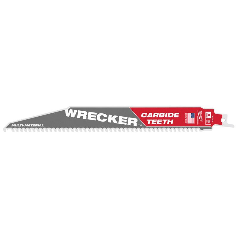 Milwaukee Wrecker 9 in. Carbide Tipped Reciprocating Saw Blade 6 TPI