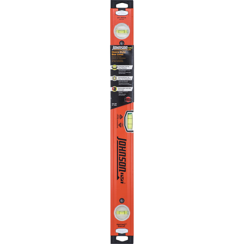 Johnson 24 in. Aluminum Heavy Duty Box Level 3 vial