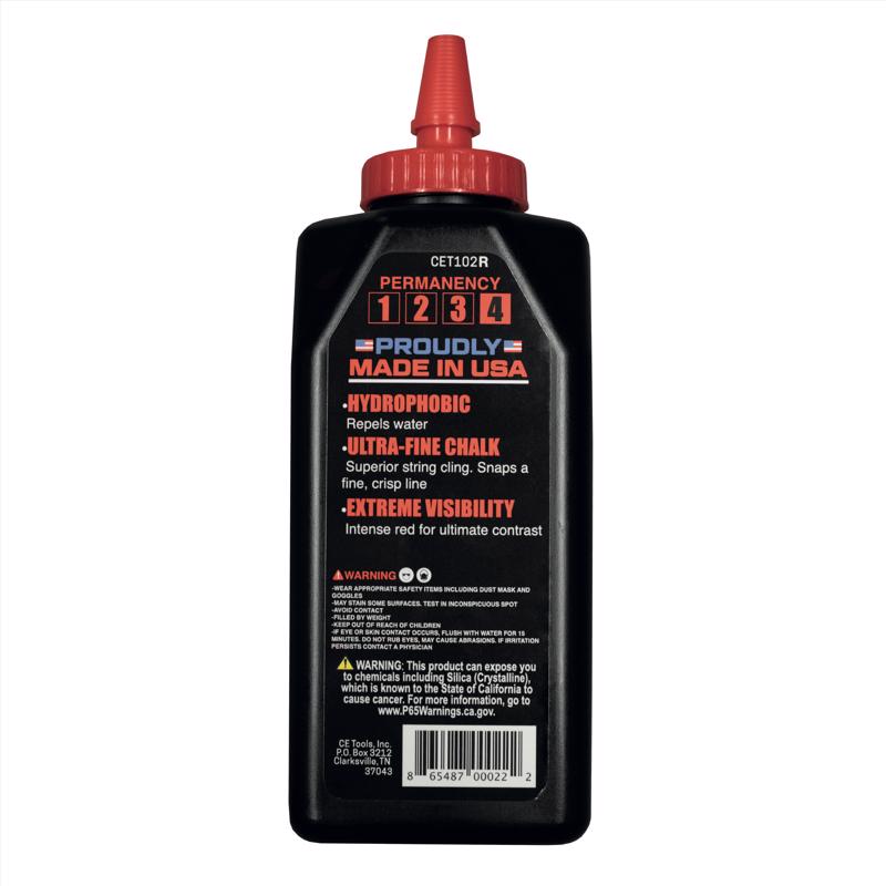 CE Tools 10 oz Permanent Extreme Visibility Marking Chalk Baboon Butt Red
