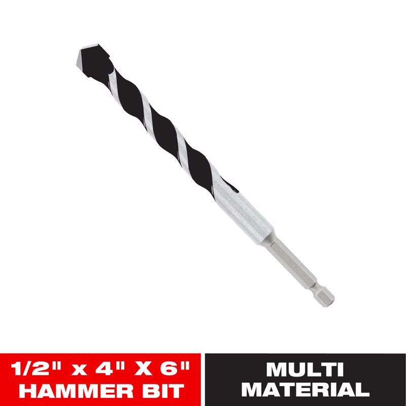Diablo 1/2 in. X 6 in. L Multi-Material Carbide Tipped Hammer Drill Bit Hex Shank
