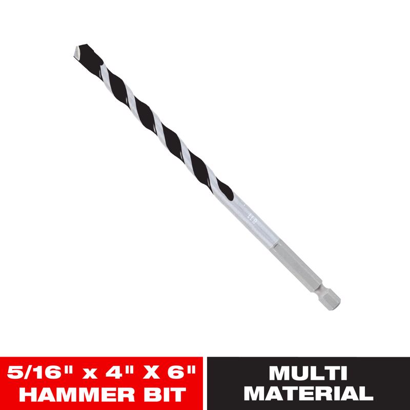 Diablo 5/16 in. X 6 in. L Multi-Material Carbide Tipped Hammer Drill Bit Hex Shank