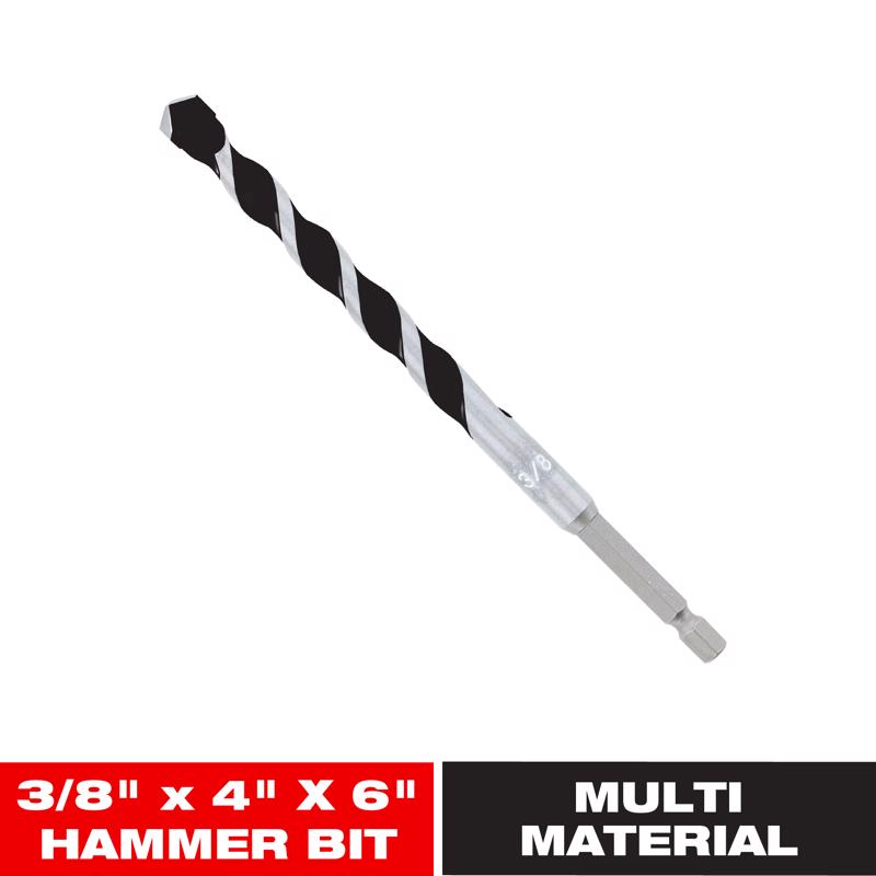 Diablo 3/8 in. X 6 in. L Multi-Material Carbide Tipped Hammer Drill Bit Hex Shank