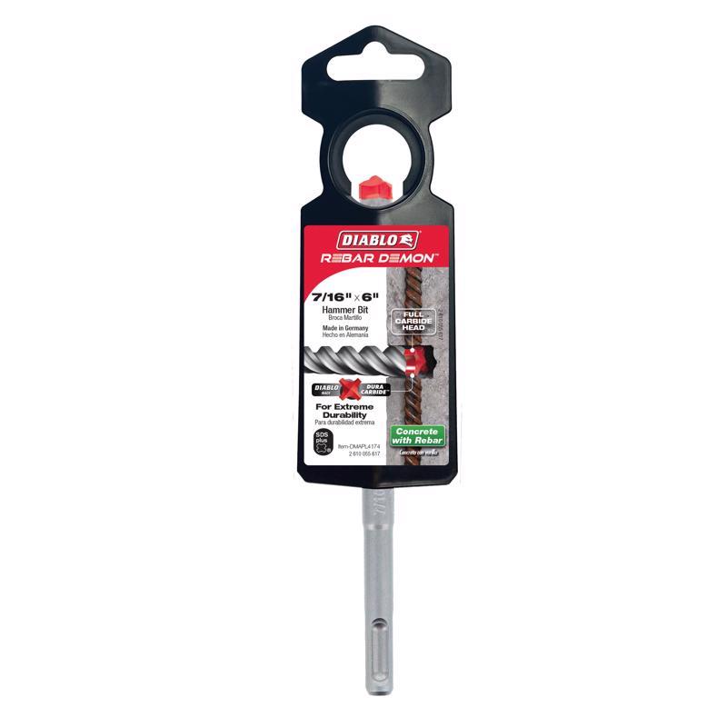 Diablo Rebar Demon 7/16 in. X 6 in. L Carbide Hammer Drill Bit SDS-Plus Shank