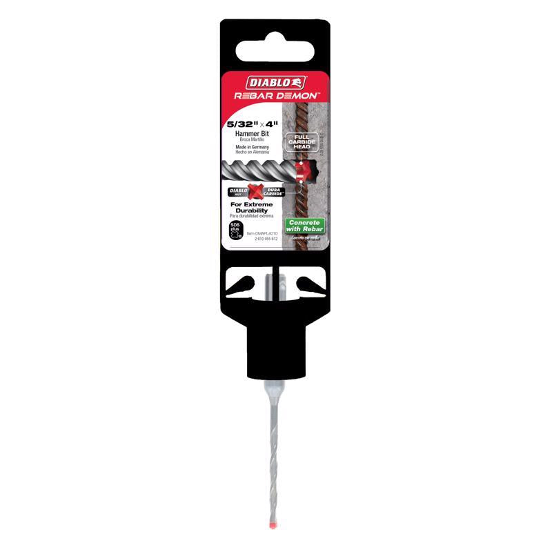 Diablo Rebar Demon 5/32 in. X 4 in. L Carbide Hammer Drill Bit SDS-Plus Shank