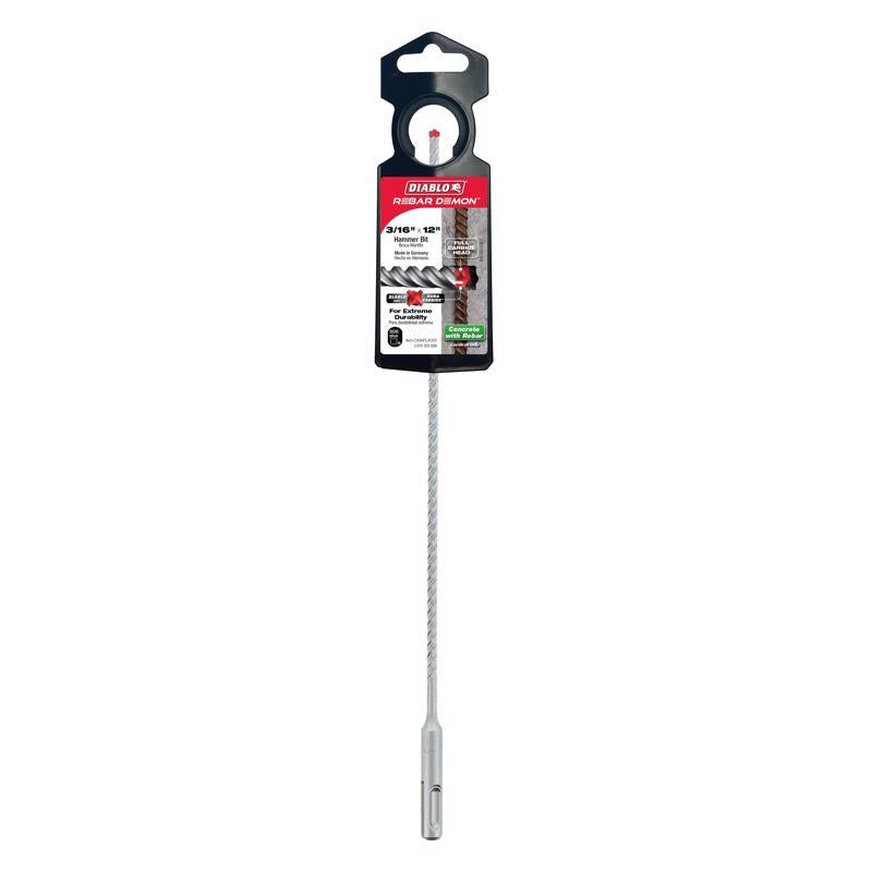 Diablo Rebar Demon 3/16 in. X 12 in. L Carbide Hammer Drill Bit SDS-Plus Shank