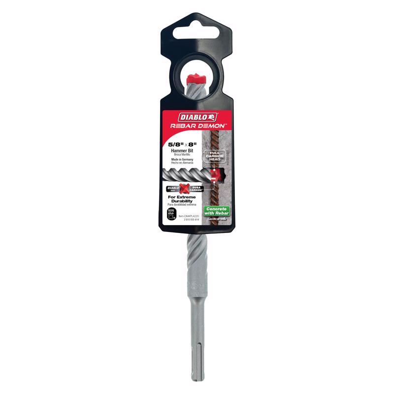 Diablo Rebar Demon 5/8 in. X 8 in. L Carbide Hammer Drill Bit SDS-Plus Shank