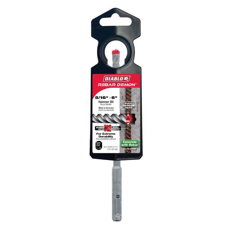 Diablo Rebar Demon 5/16 in. X 6 in. L Carbide Hammer Drill Bit SDS-Plus Shank