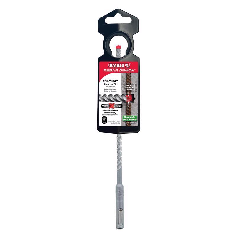Diablo Rebar Demon 1/4 in. X 8 in. L Carbide Hammer Drill Bit SDS-Plus Shank