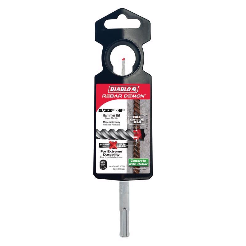 Diablo Rebar Demon 5/32 in. X 6 in. L Carbide Hammer Drill Bit SDS-Plus Shank