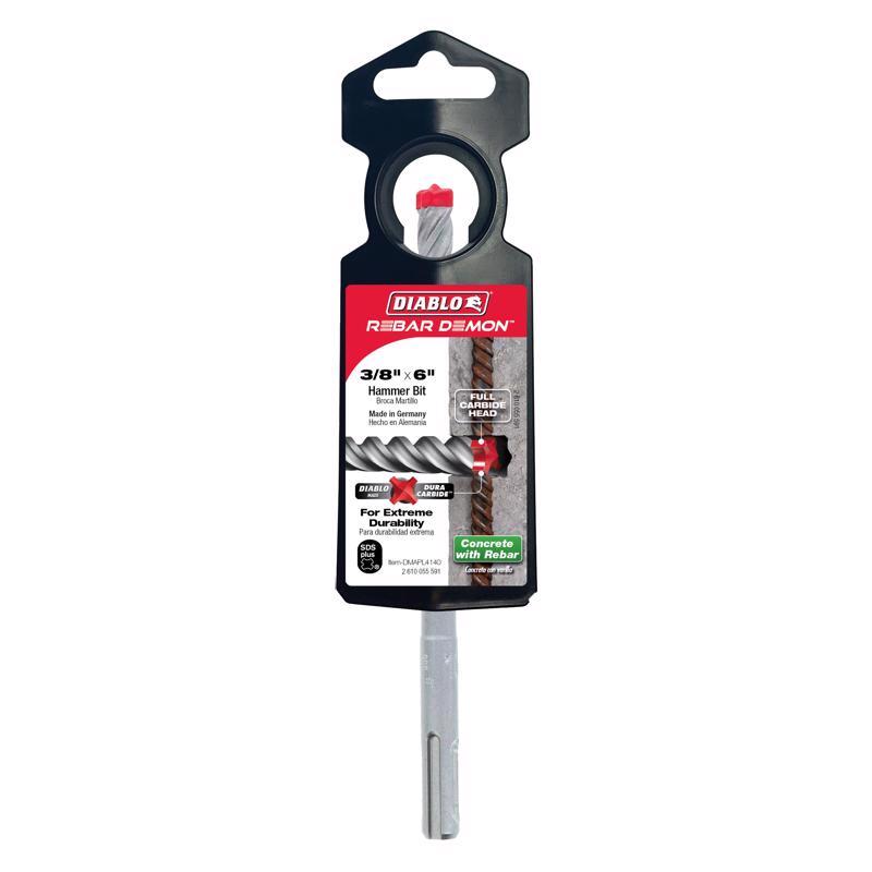 Diablo Rebar Demon 3/8 in. X 6 in. L Carbide Hammer Drill Bit SDS-Plus Shank